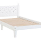 Twin Bed with Button-Decoration Headboard, with Bed Slats,White