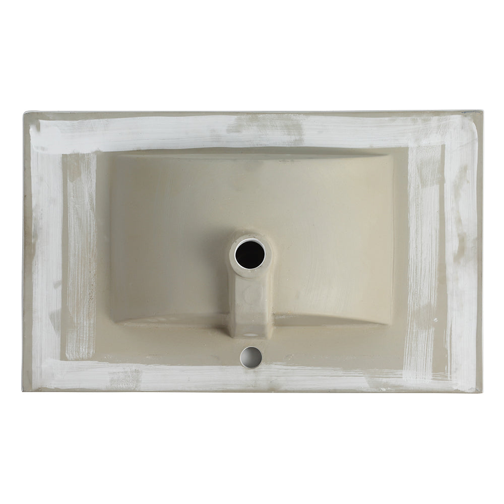 30 Inch Bathroom Ceramic Sink Basin, White