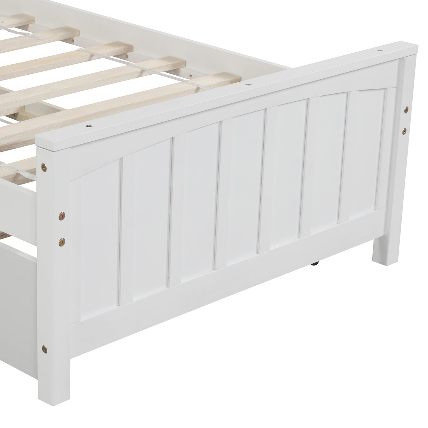 Twin size Platform Bed with Trundle White