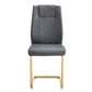 Comes with faux leather cushioned seats living room chairs with metal legs (gray+PU leather)