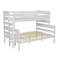 Wood Twin over Full Bunk Bed with Ladder White