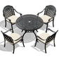 5-Piece Set Of Cast Aluminum Patio Furniture With Cushions