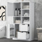 Bathroom storage cabinet with doors and drawers, multiple storage spaces, independent, open adjustable shelves, white