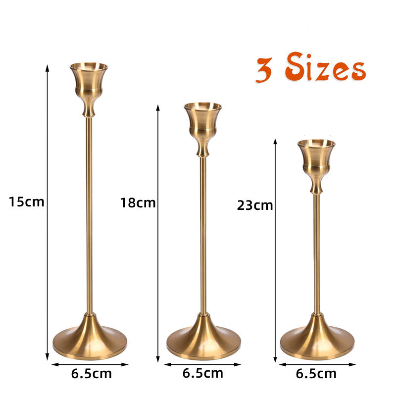 Brass Candle Holder Sample House Wedding Props Scandinavian Style Romantic Candlelight Dinner Creative Desktop Ornaments