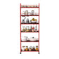 Red 6-story ultra-thin rolling storage cart, mobile shelves with wheels, metal wire storage rack with baskets