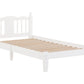 Twin Bed with Column-Decoration Headboard, with Bed Slats,White