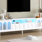 ON-TRANS Cream TV Stand with LED Light Strip, Tempered Glass Door for 80-Inch TVs, White Finish