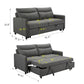 3-in-1 Convertible Sleeper Sofa Bed, Modern Fabric Loveseat with Pullout Bed, Perfect for Small Spaces, Grey