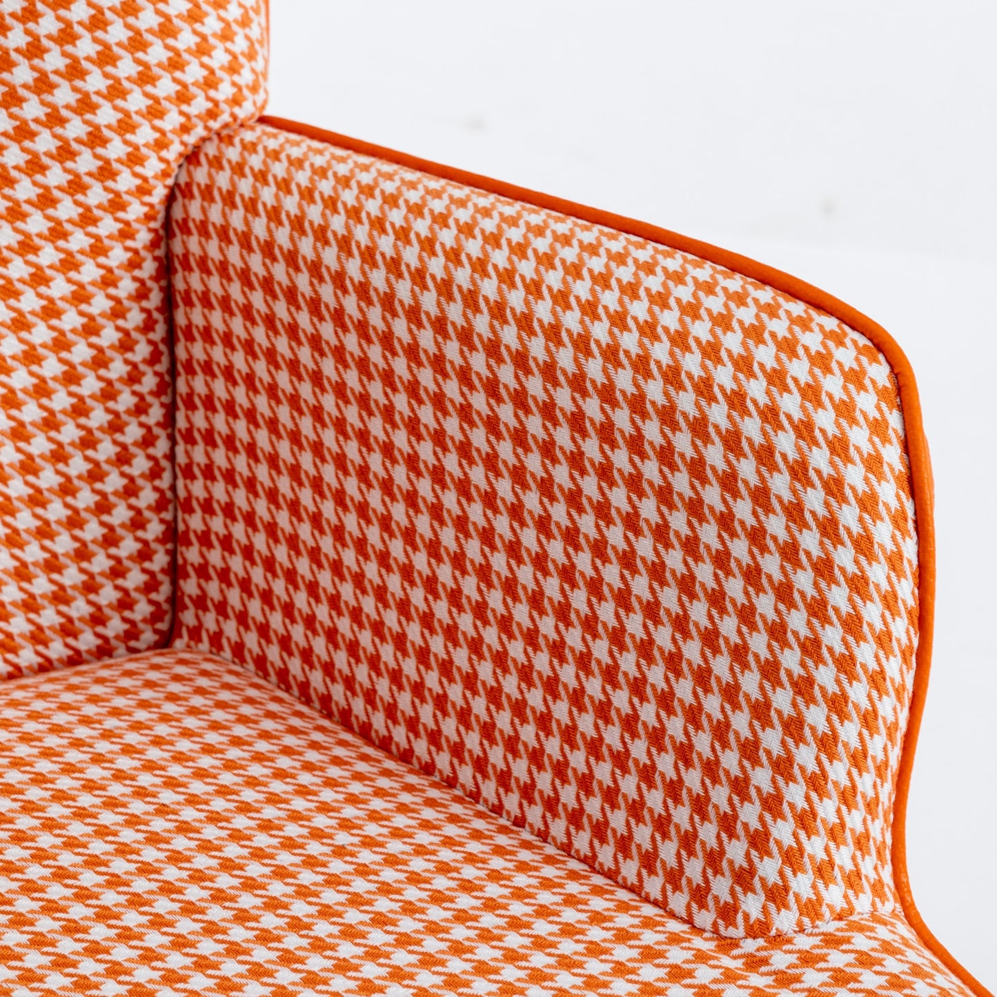 35.5 inch Rocking Chair Soft Houndstooth Fabric Leather Fabric Rocking Chair for Nursery (orange)