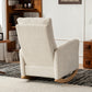 Accent Rocking  Chair with Footrest High Back Rubber Wood Rocking Legs Bedroom Living Space