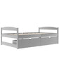 Twin size platform bed, with two drawers, gray