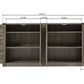 65-Inch Slate Gray Faux Rattan Sideboard with Barn Doors, 4-Door Storage for Living Rooms and Bedrooms