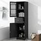 Tall Bathroom Cabinet, Freestanding Storage Cabinet with Drawer and Doors, MDF Board, Acrylic Door, Adjustable Shelf, Black