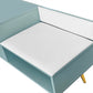 Modern Shoe Storage Bench with Hidden Storage and Upholstered Cushions, Tiffany Blue Finish