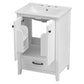 24" Bathroom Vanity with Sink, Solid Wood and MDF Cabinet with One Drawer and Doors, White Finish