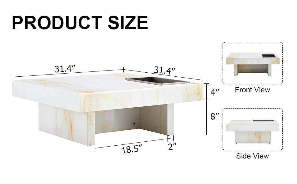 A modern and practical coffee table with imitation marble patterns made of MDF material