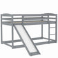 Twin over Twin Bunk Bed with Convertible Slide and Ladder Gray