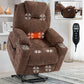 Okin motor Up to 350 LBS Chenille Power Lift Recliner Chair Brown