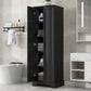 Storage Cabinet with Two Doors for Bathroom, Office, Adjustable Shelf, MDF Board, Black