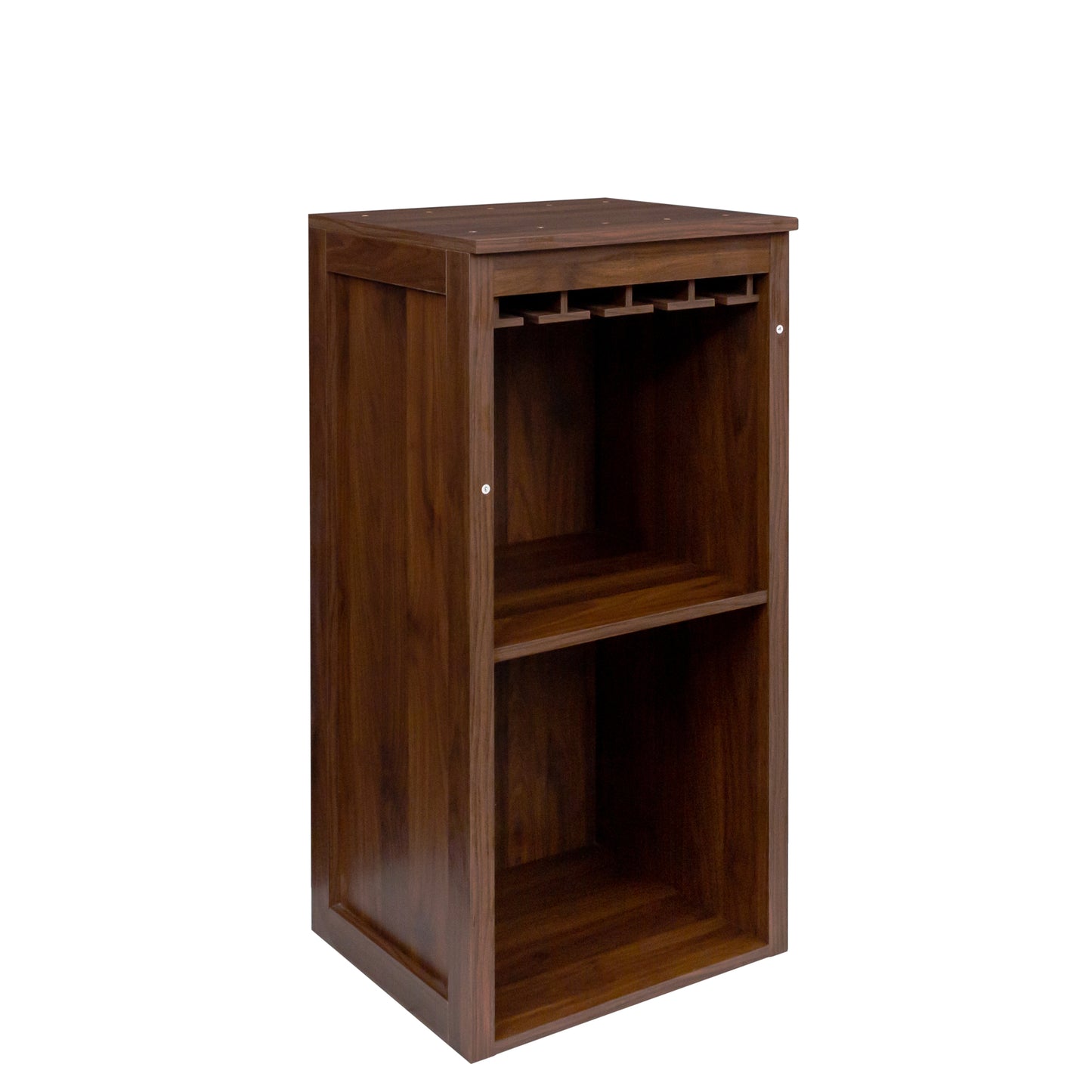 Brown walnut color modular wine bar Cabinet with Storage Shelves with Hutch for Dining Room