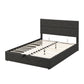 Upholstered Platform Bed with Underneath Storage Queen Size Gray