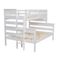 Wood Twin over Full Bunk Bed with Ladder White