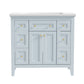 36 inch bathroom vanity with resin sink combination set with 6 drawers and 2 cabinets, storage cabinet vanity set, light blue