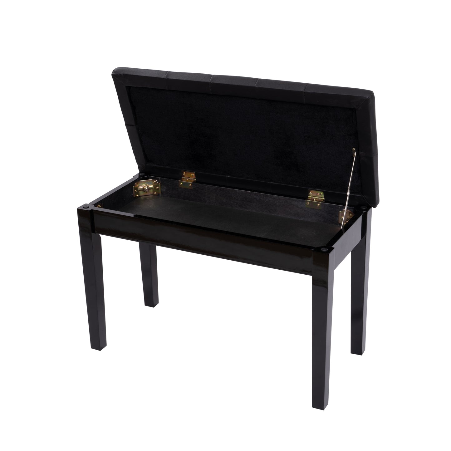 Piano Bench with Padded Cushion and Music Book Storage Compartment, Duet Wooden Seat, 13.7 x 29.5 x 20 inches, Load 440lb Black