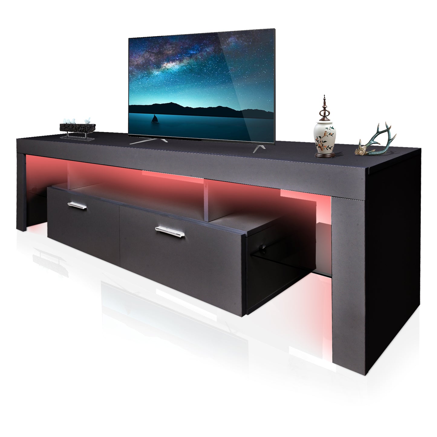 LED TV stand modern TV stand with storage Entertainment Center with drawer TV cabinet