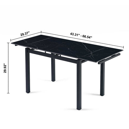 Black Ceramic Expandable Dining Table