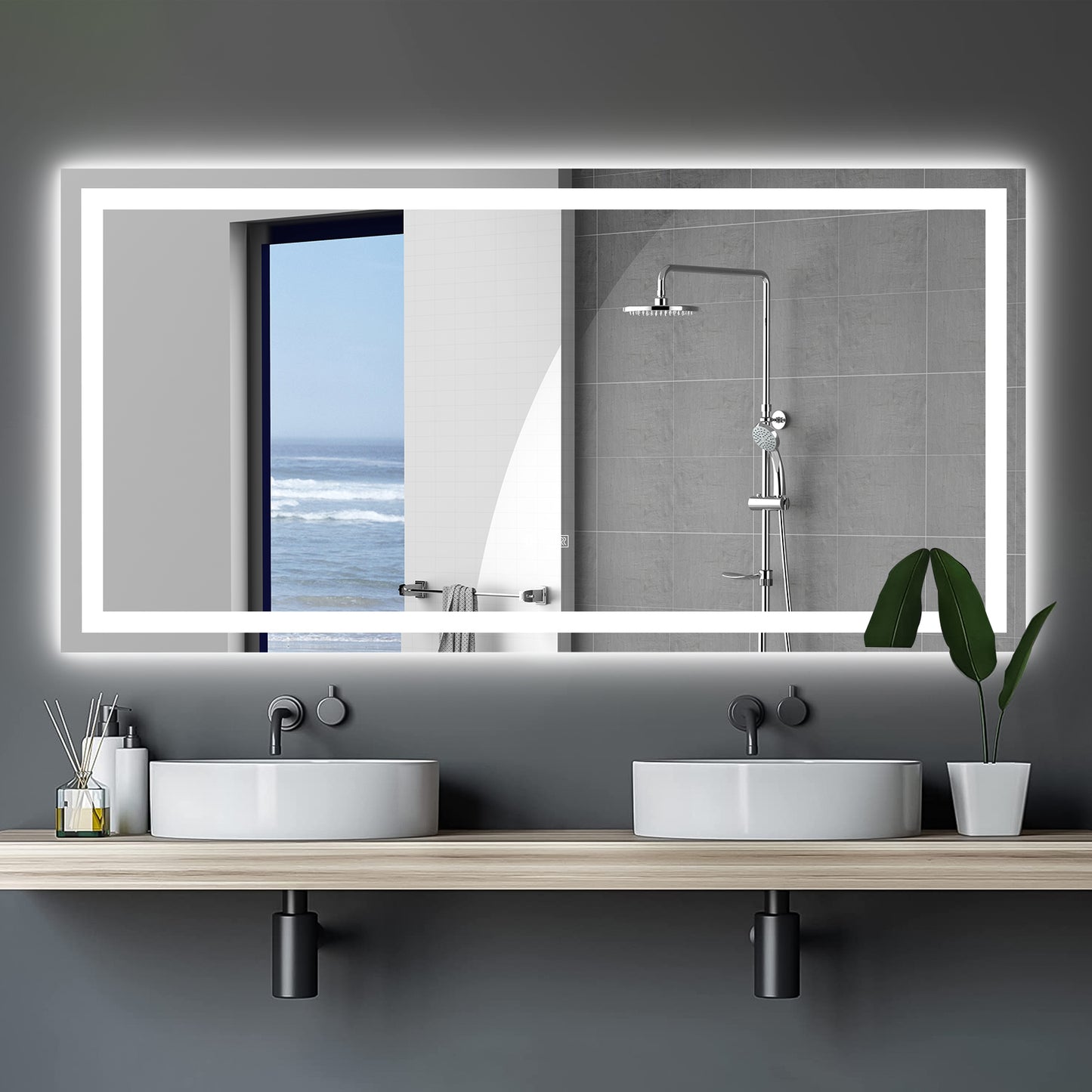 LED Mirror Light Bathroom,anti-Fog & Dimming Led Bathroom Vanity Mirror