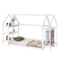 Twin House-Shaped Floor Bed with 2 Detachable Stands White