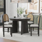 TREXM 5-Piece Retro Dining Set, Expandable Table and 4 Cushioned Chairs with Rattan Backrests, Espresso Finish