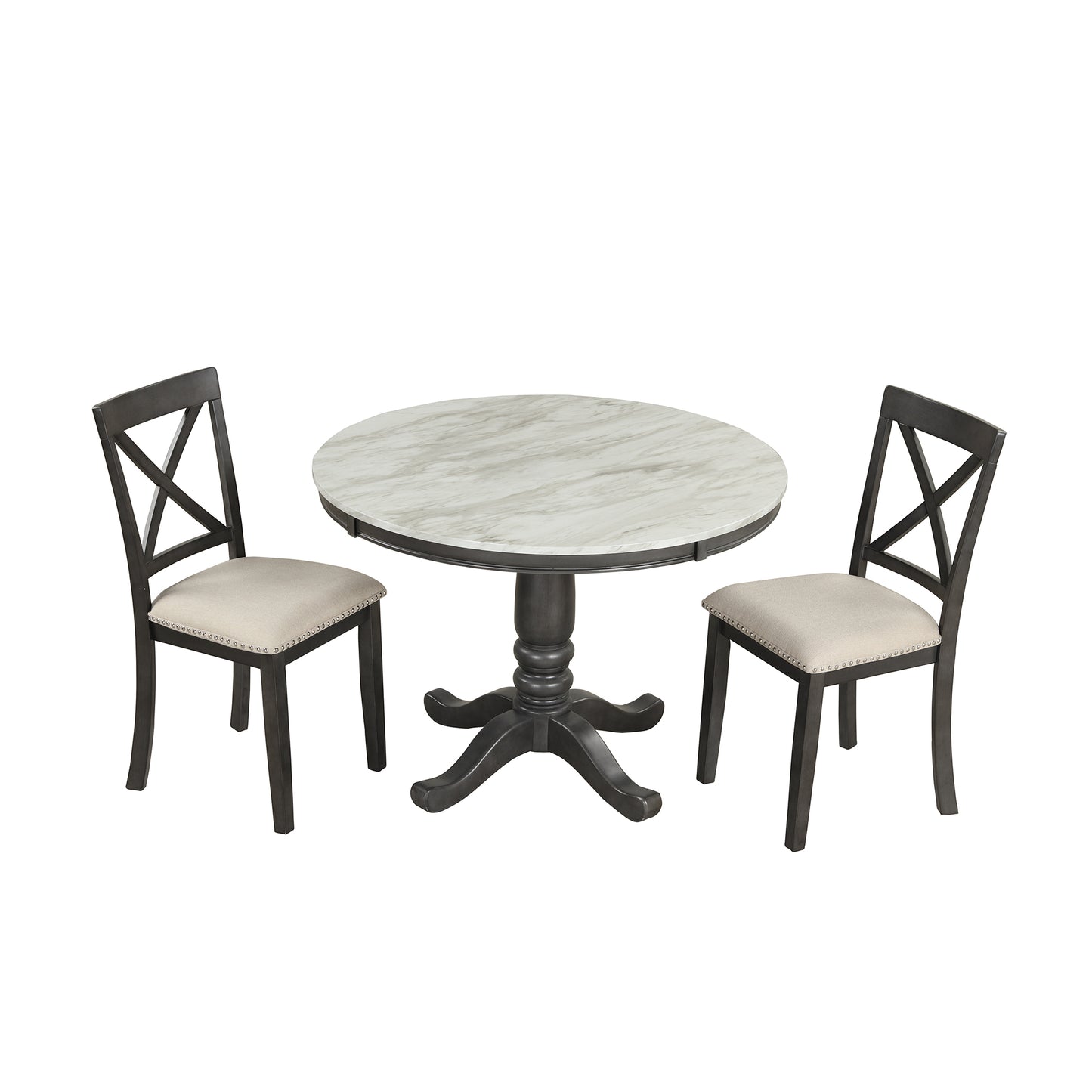 Orisfur 5 Pieces Dining Table and Chairs Set for 4 Persons Kitchen Room Solid Wood Table with 4 Chairs