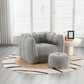 Soft Bean Bag Chair with High Resilient Foam(Chips)for living room and bedroom,Comfortable Square Lazy Sofa with Footstool