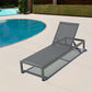 Chaise longue Cape Coral KD, juego de 2 en color gris, ideal para relajarse al aire libre