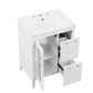 Bathroom Vanity with Sink, Bathroom Vanity Cabinet with Two Drawers and Door, Adjustable Shelf, Solid Wood and MDF, White