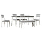 TREXM Classic and Traditional Style 6 - Piece Dining Set, Includes Dining Table  4 Upholstered Chairs & Bench (White+Gray)