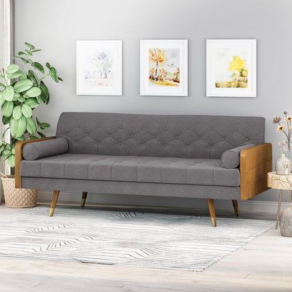 Aidan Mid-Century Modern Tufted Fabric Sofa, Timeless Design for Living Rooms and Apartments