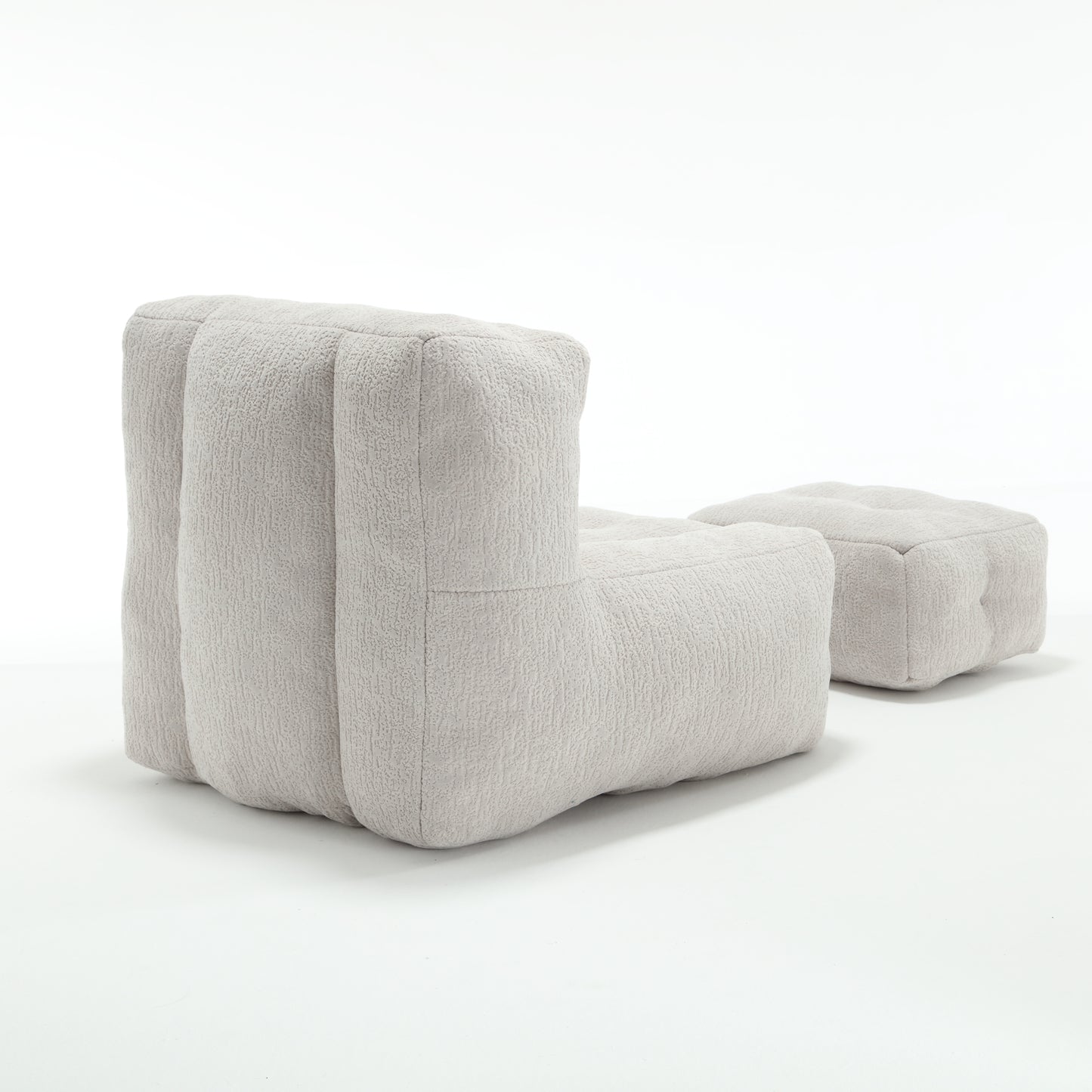 Fluffy bean bag chair Super soft couch chair with memory foam and footstool Indoor modern focus bean bag chair