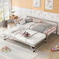 Twin Size Metal Daybed with Adjustable Trundle  Pop Up Trundle  Silver