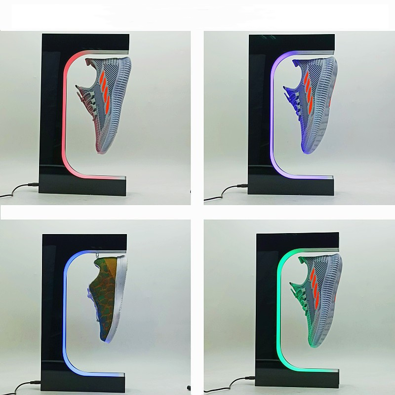 Magnetic levitation acrylic platform desktop advertising rotating display platform Magnetic levitation shoe display rack