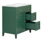 30" Bathroom Vanity with Sink Top, Solid Wood Cabinet with Door and Two Drawers, Green