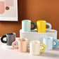 Thick Handle Ceramic Cup High-Value Mug Creative Ins Nordic Coffee Cup Breakfast Cup Couple Water Cup