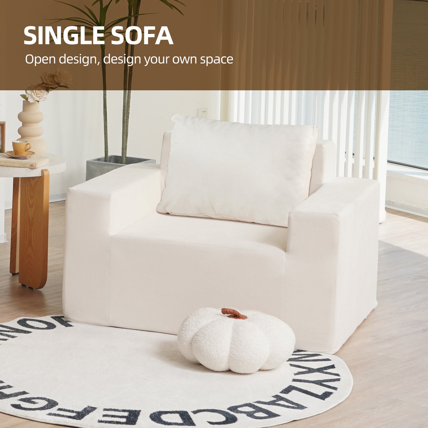 Sofa in a box Foam Sofa Couch with Pillow, Bean Bag Chairs for Adults Stuffed High-Density Foam