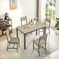 Dining Set for 5 Kitchen Table with 4 Upholstered Chairs Grey 47.2'' L x 27.6'' W x 29.7'' H