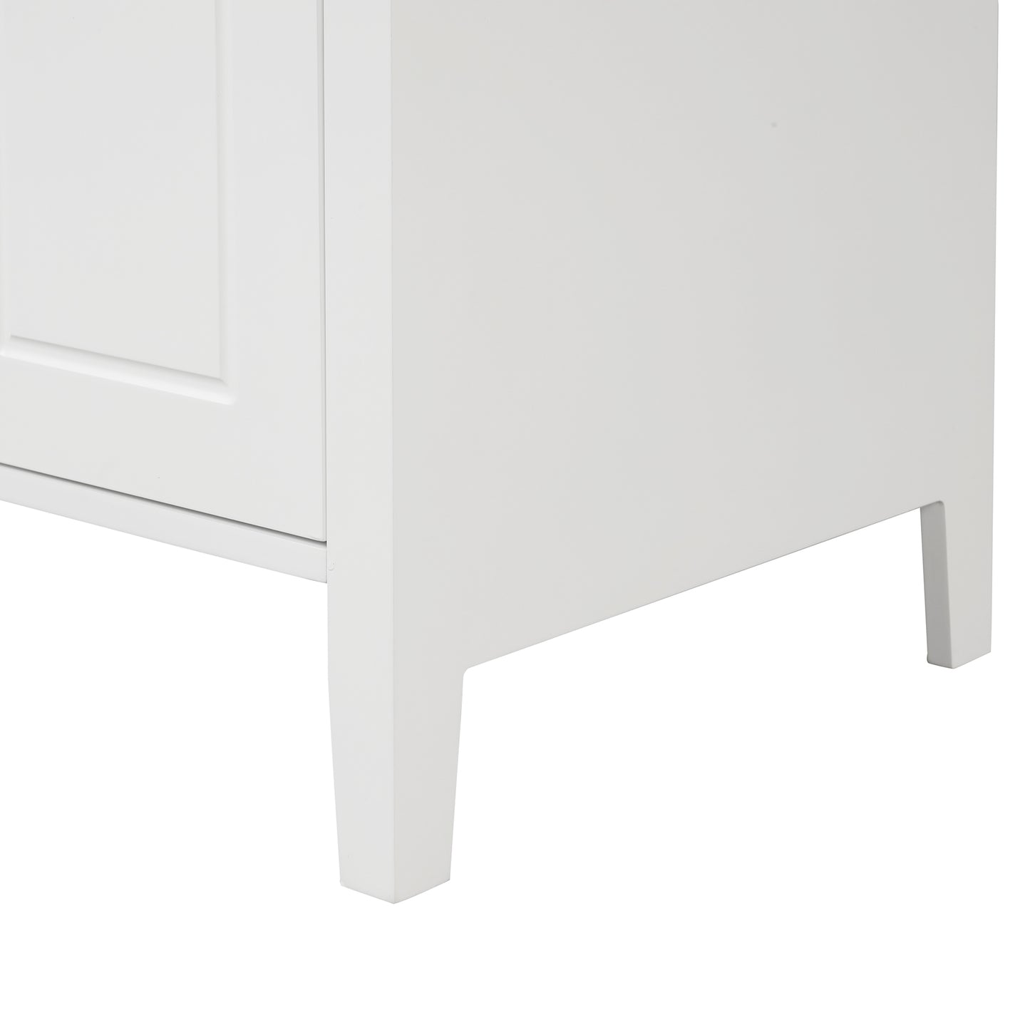 Bathroom Vanity with Sink, Bathroom Vanity Cabinet with Two Drawers and Door, Adjustable Shelf, Solid Wood and MDF, White