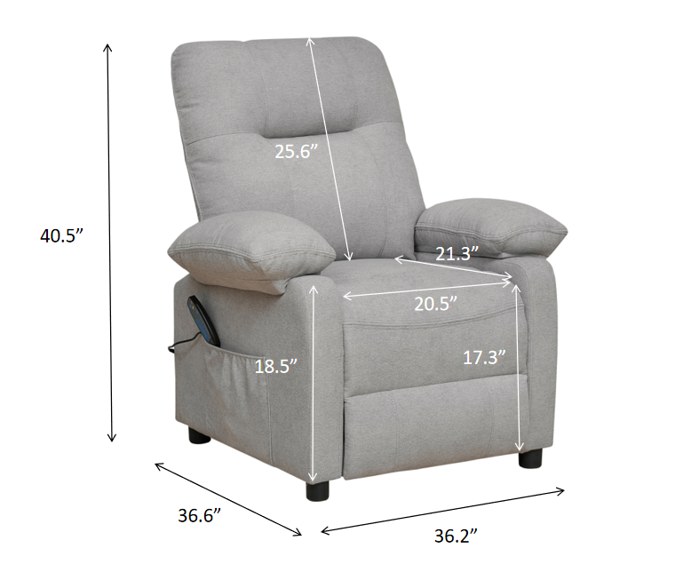 Recliner Chair with Message and Heater, Recliner Chair for Adult, Manual Control Message Chair