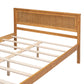 Platform Bed Frame with Headboard, Wood Slat Support No Box Spring Needed Full  Oak