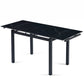 Black Ceramic Modern Rectangular Expandable Dining Room Table For Space-Saving Kitchen Small Space -Table